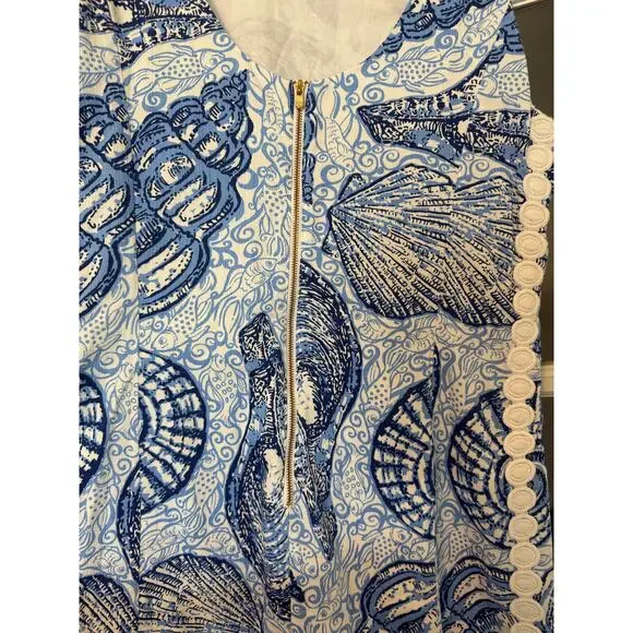 Lilly Pulitzer Mila Shift Dress Blue Peri Pop Up Stuffed Shells White *size 6 - Picture 9 of 15